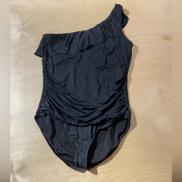 Hilor Black One-Shoulder Swimsuit 16 (MO) - Picture 1 of 8